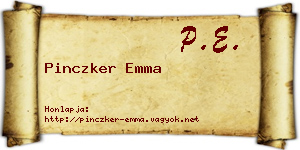 Pinczker Emma névjegykártya